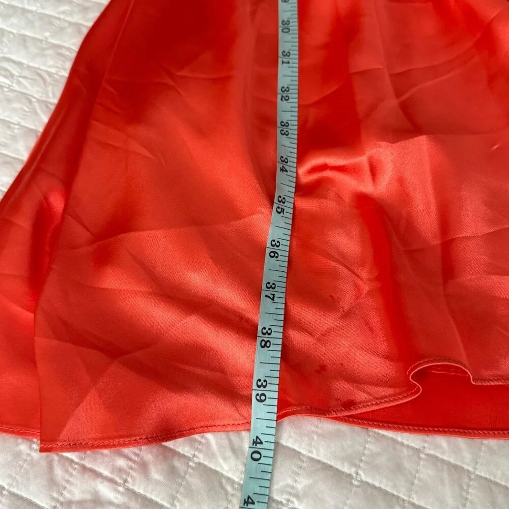 Dave & Johnny By Laura Ryner Coral Halter Dress S Polyester & Spandex V-Neck Bea - Picture 9 of 9